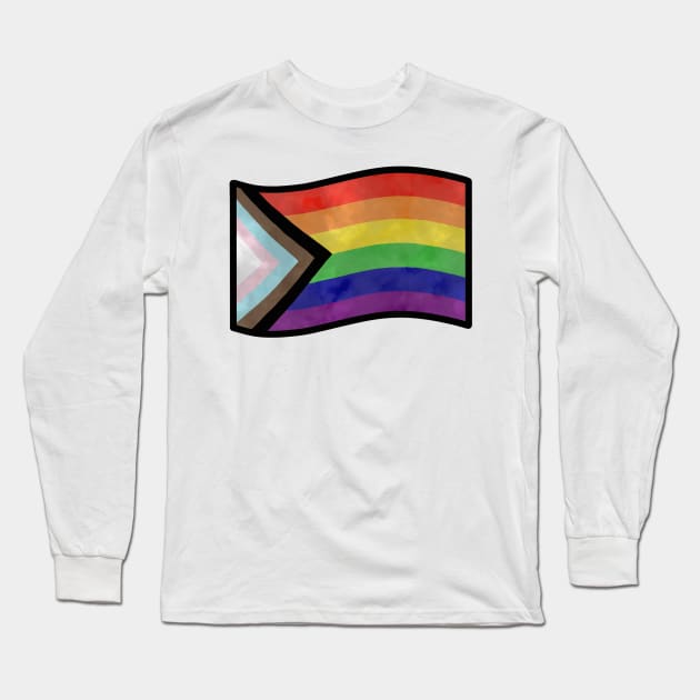 Foggy DBD Progress Pride Flag Charm Long Sleeve T-Shirt by SentABearToSpace 